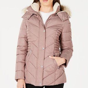 NEW Laundry by Shelli Segal Faux Fur Trim Jacket